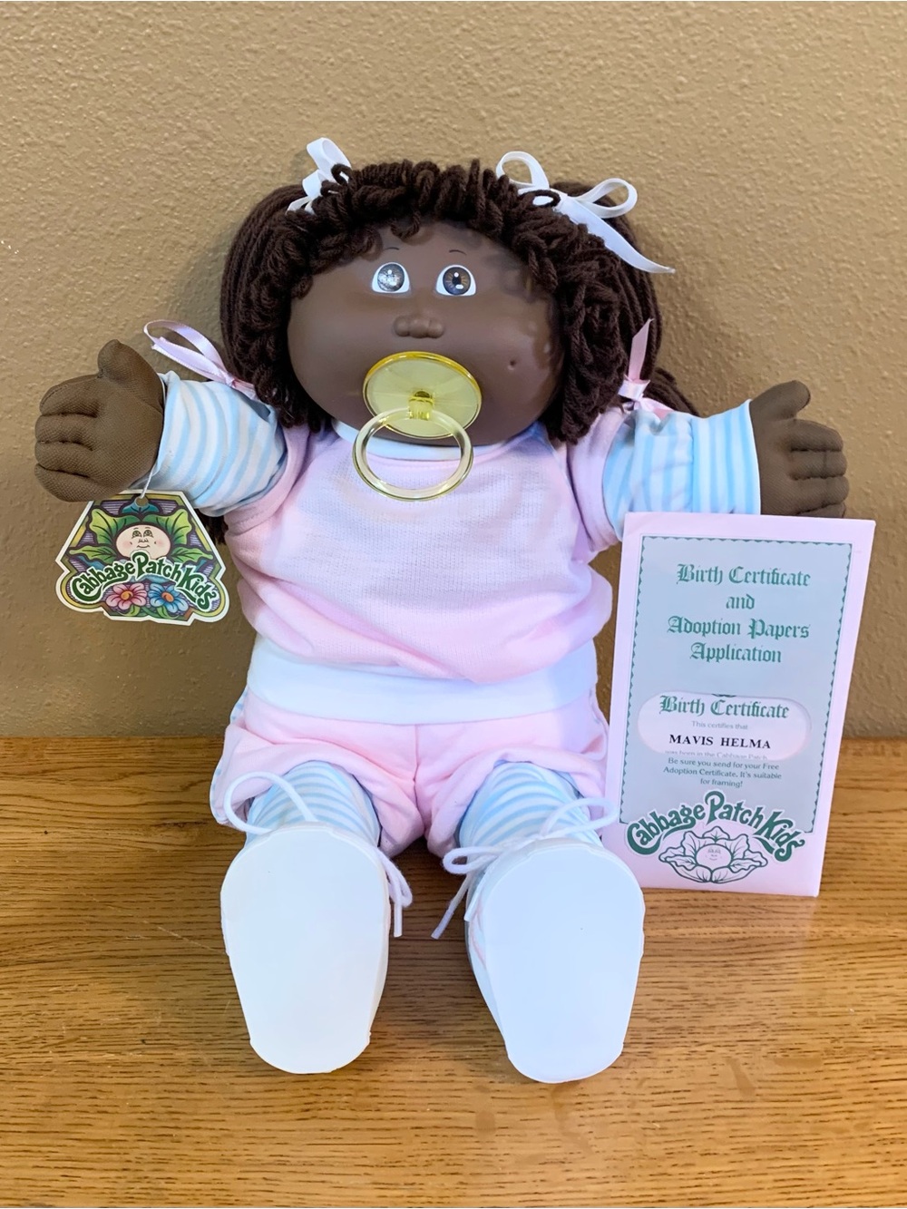 Vintage Cabbage Patch Kids Doll AA Girl With Pacifier MAVIS HELMA